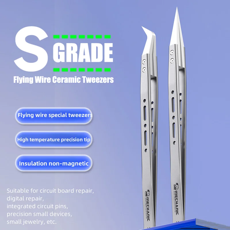 Electronics Repair Company - Mechanic S-grade Ceramic Tweezers Non-magnetic Precision