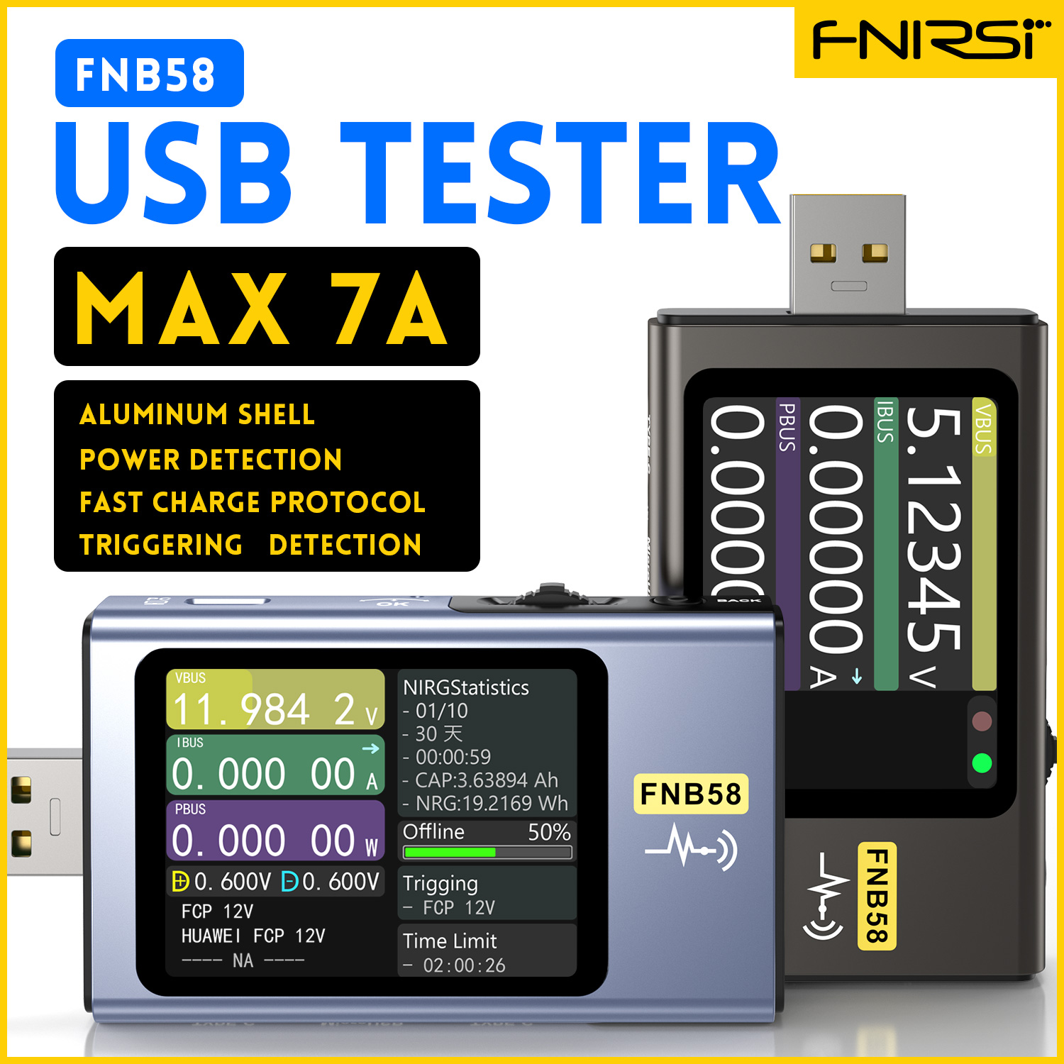 Usb Ammeter Tester - FNIRSI-FNB58 USB Voltage Tester TYPE-C Voltmeter