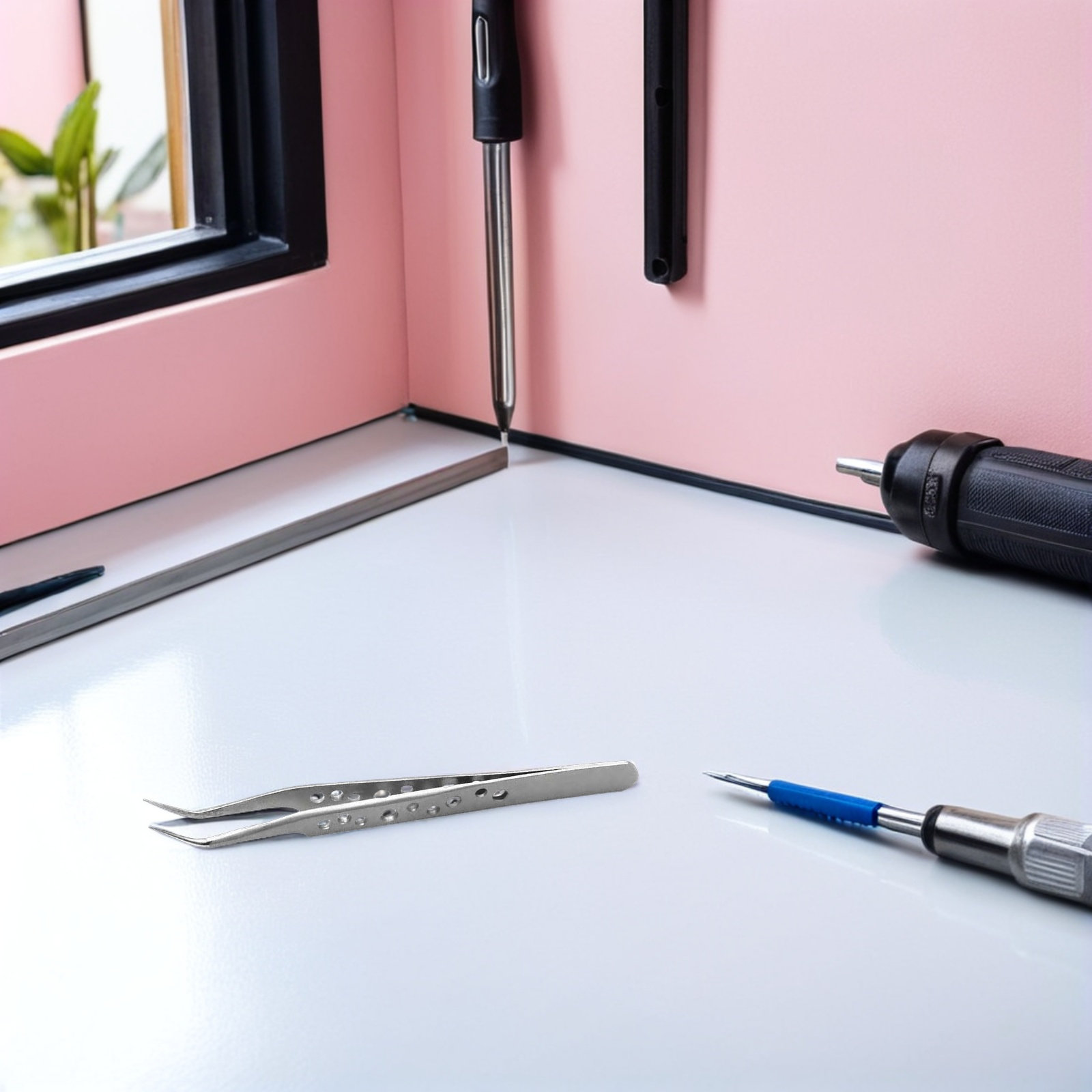 Electronics Repair Lab - 4Pcs Stainless Steel Fine Tip Tweezers