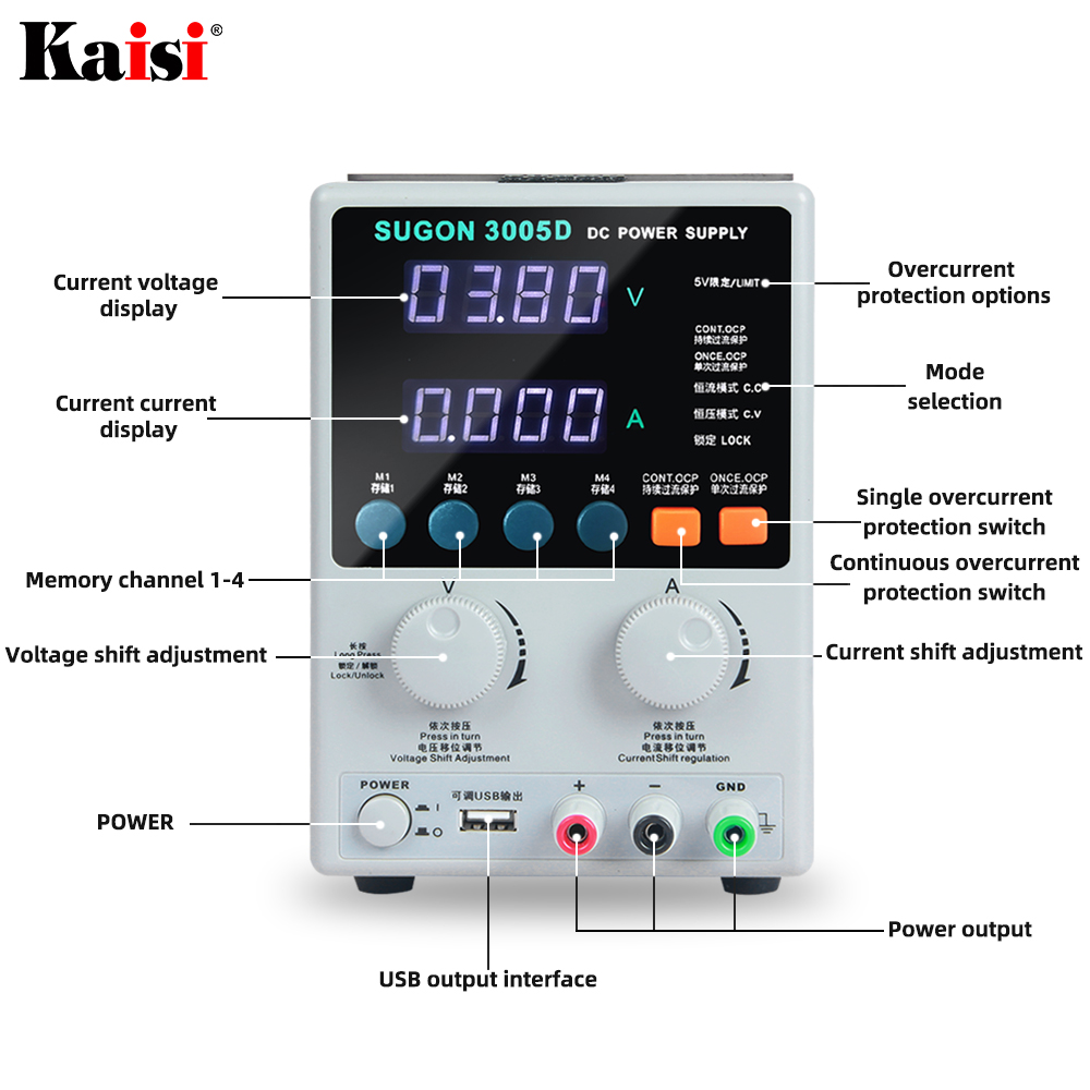 SUGON 3005D 30V 5A DC Power Su - Electronics Repair Lab review and price