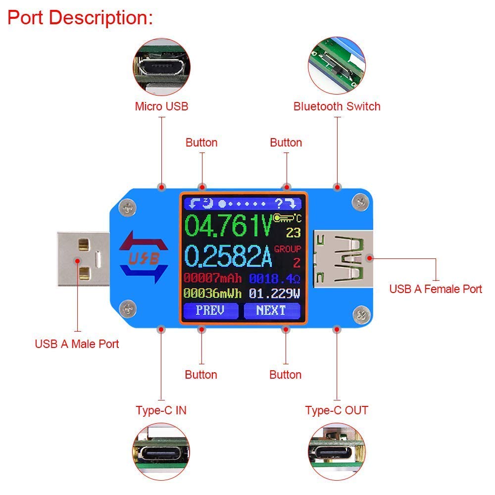 UM25 UM25C Voltage and Current - Usb Ammeter Tester review and price